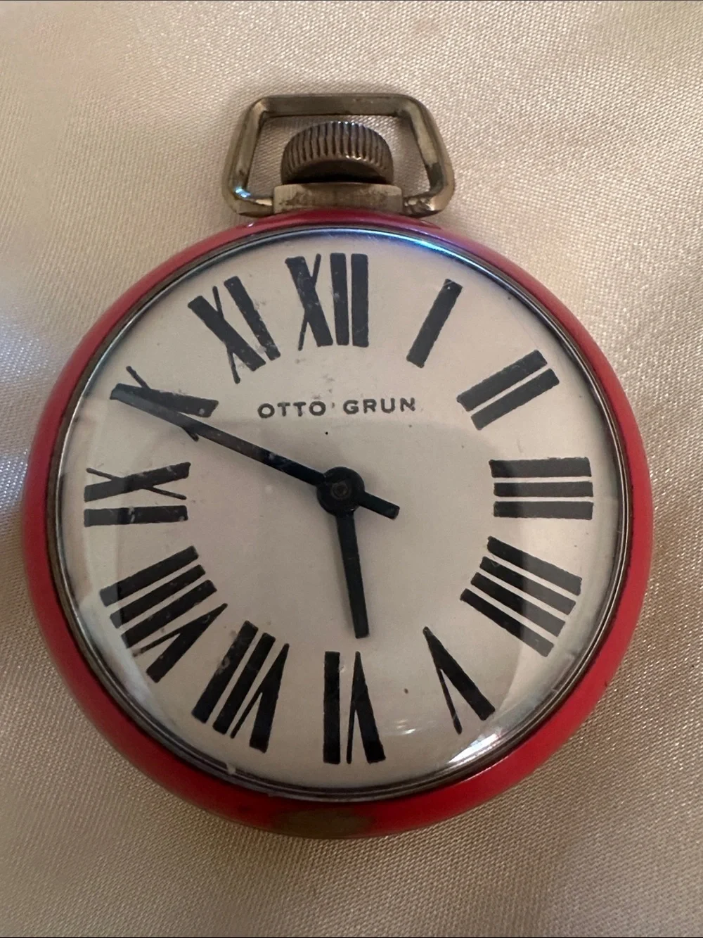 Red Pocket Watch - Classic Roman Dial